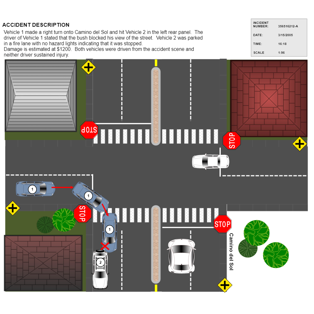 Example Image: 4-Way Intersection Accident Reconstruction