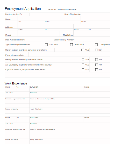 Employment Form Template from wcs.smartdraw.com