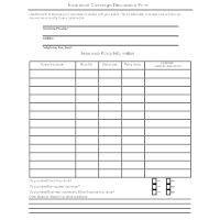 Insurance Coverage Discussion Form