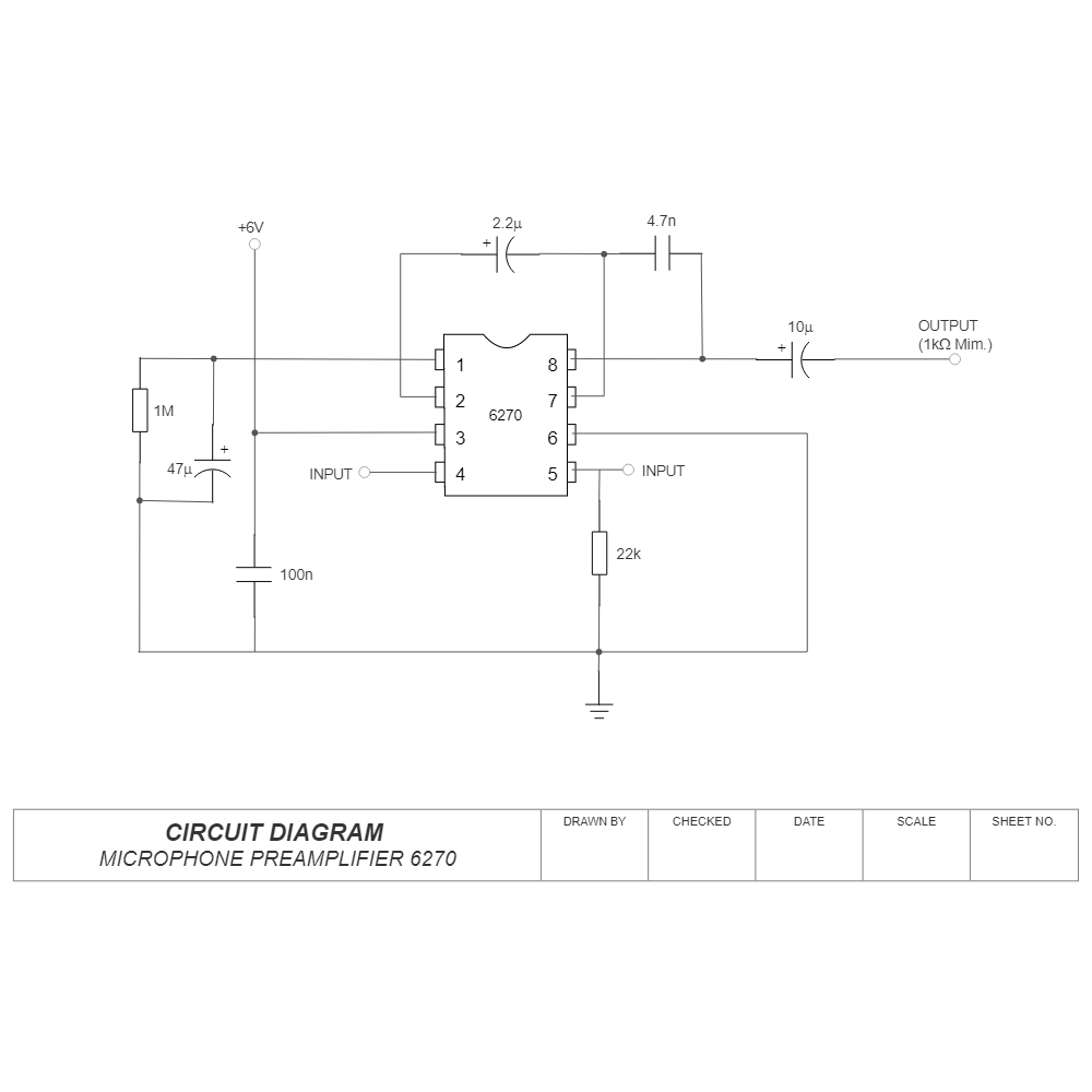 Example Image: Circuit Diagram - Microphone Pre-Amplifier