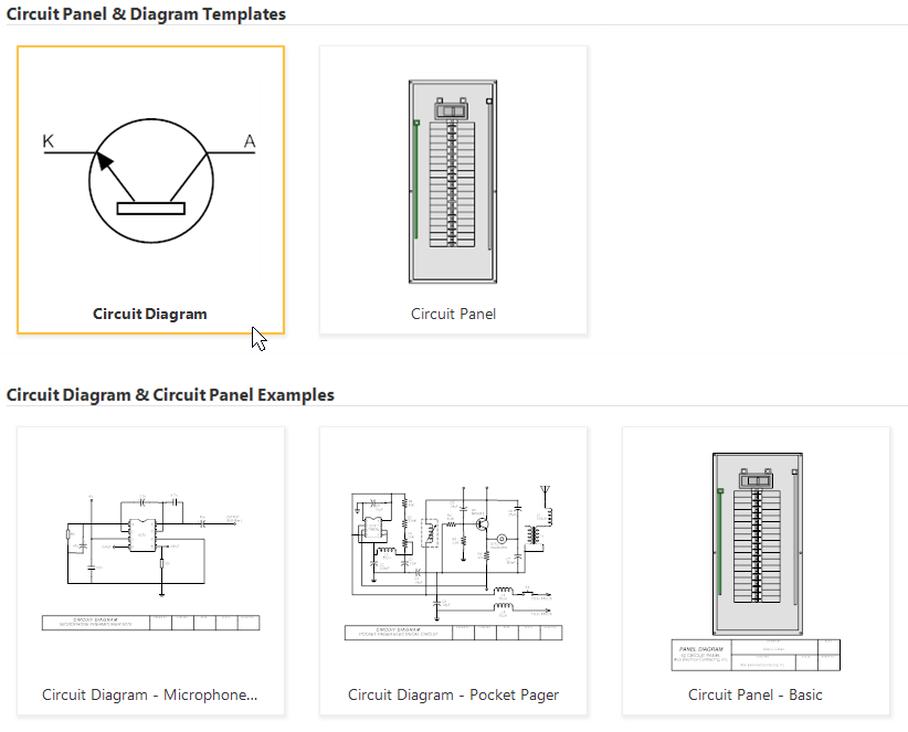 Electrical diagram templates