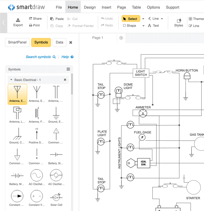 Circuit Diagram Maker | Free Online App Model Wiring Diagram SmartDraw