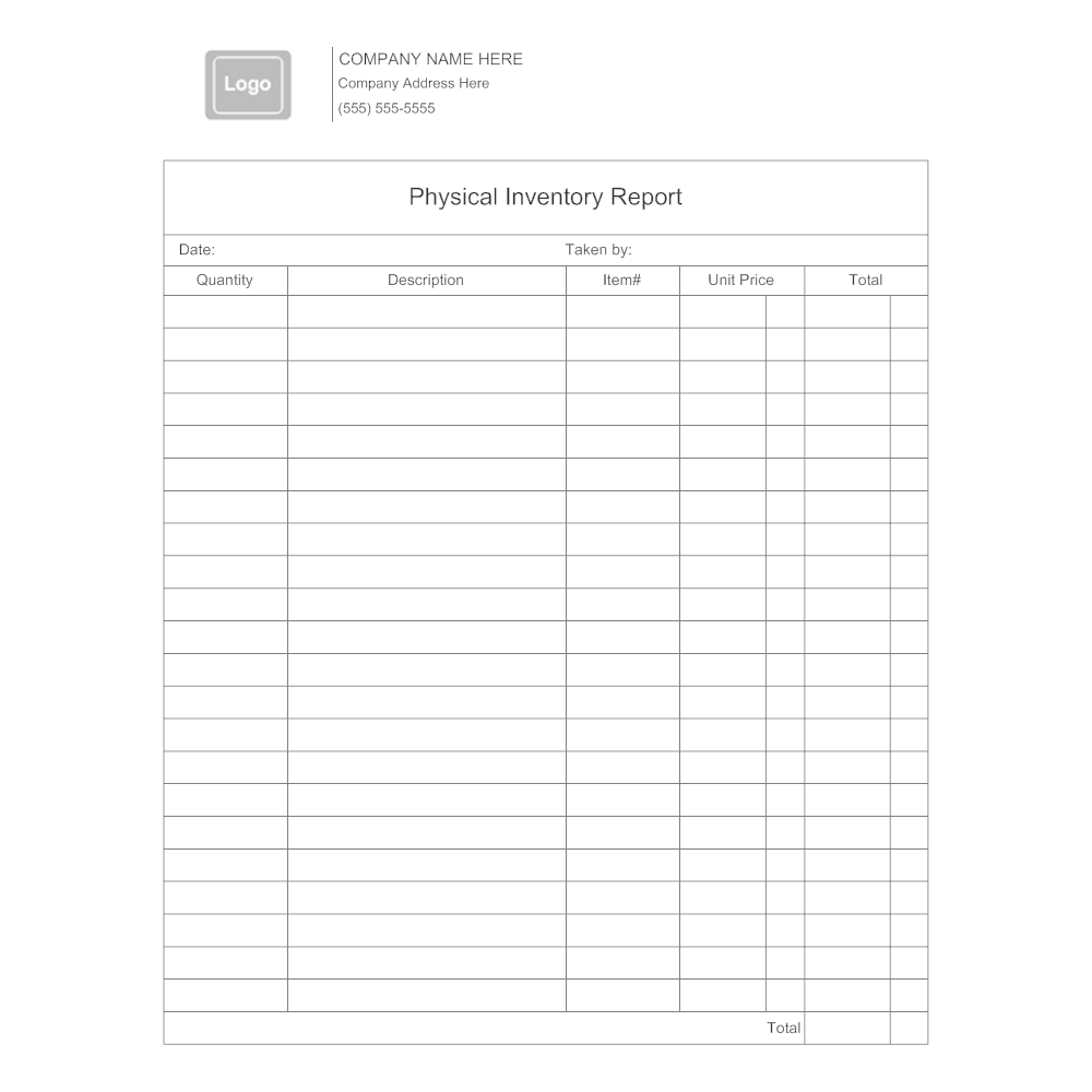 physical inventory sheet template