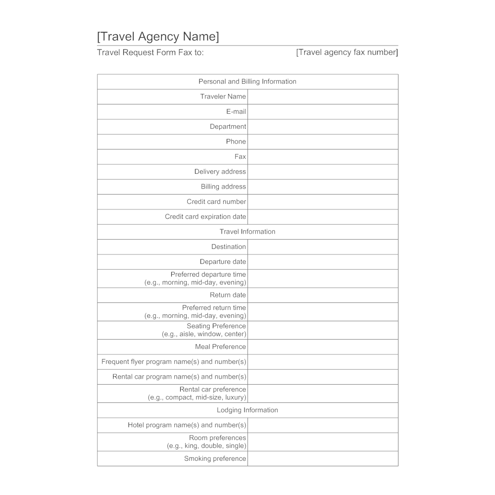 Travel Agency Form