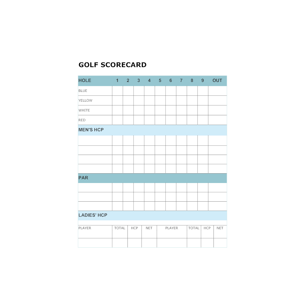 Golf Scorecard Template Printable Golf Scorecards Golf ...