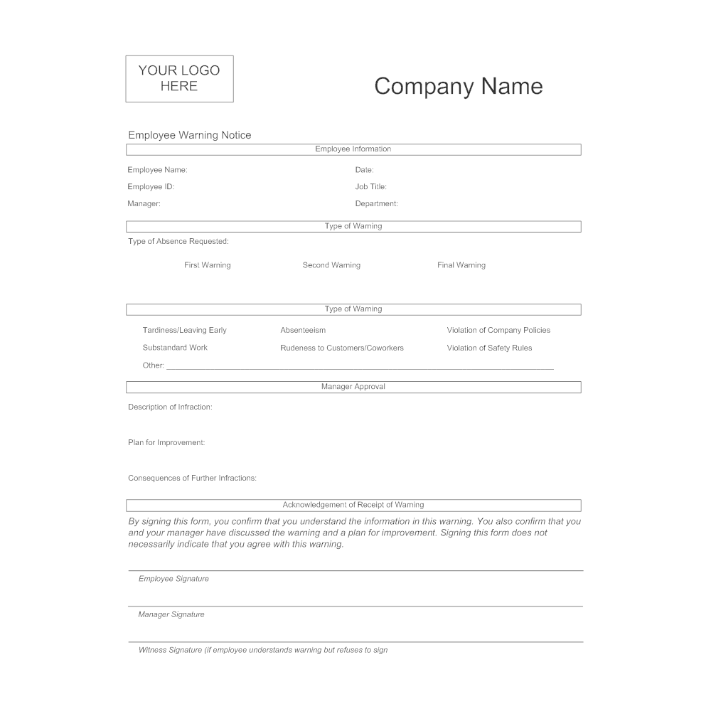 Employee Warning Form