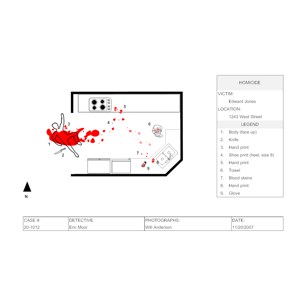 Example Image: Crime Scene Diagram - Kitchen