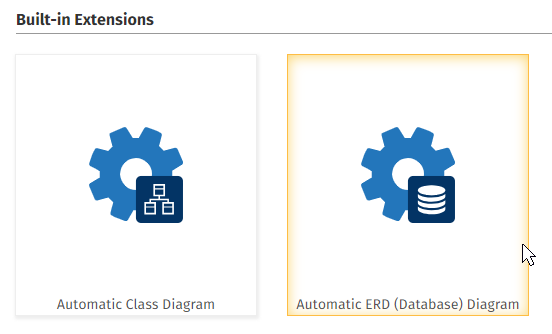 Click on the ERD Database Diagram Extension