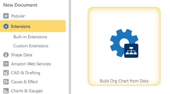 Launch the org chart extension