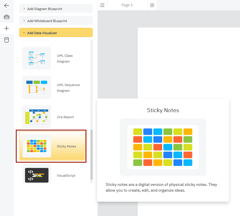 Launch sticky notes visualizer