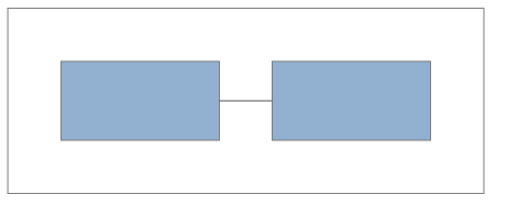 Two boxes connected with a line inside a ShapeContainer