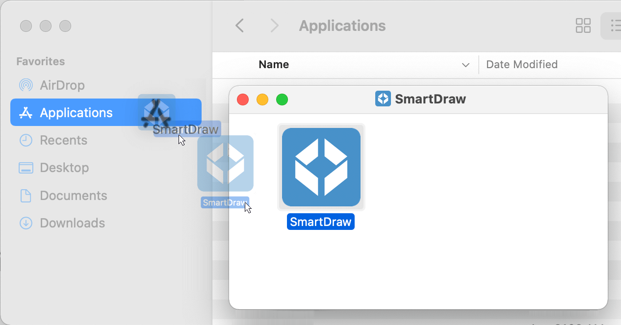 Drag the file to applications