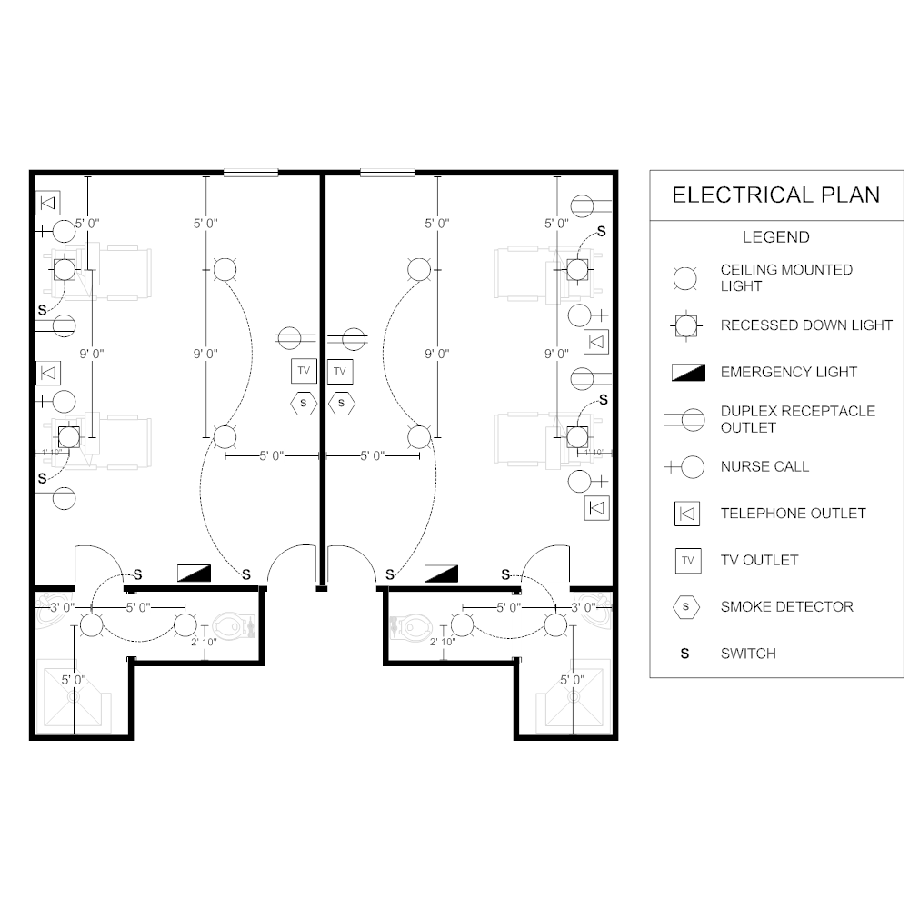 Example Image: Electrical Plan - Patient Room