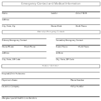 Emergency Contact and Medical Information