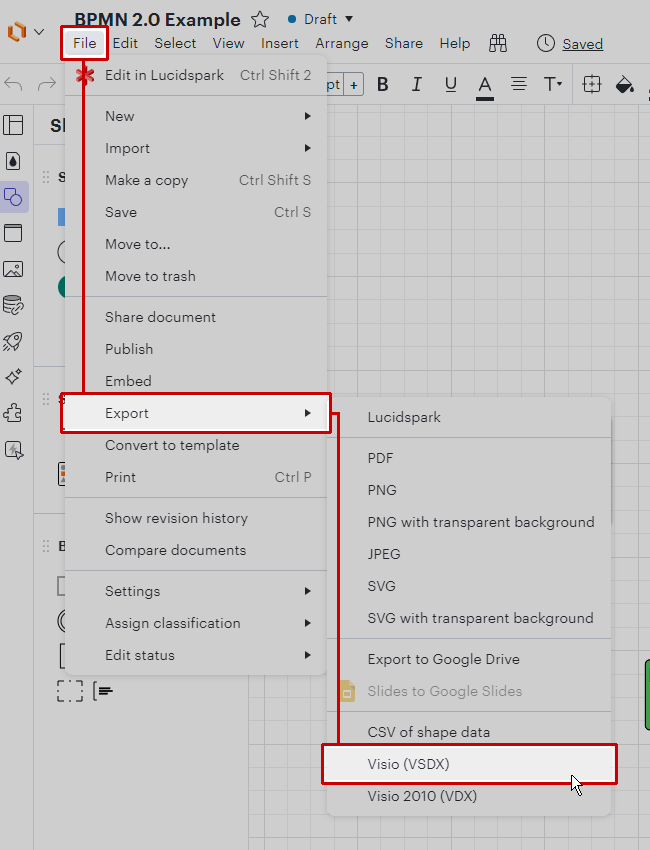 Export VSDX from Lucidchart