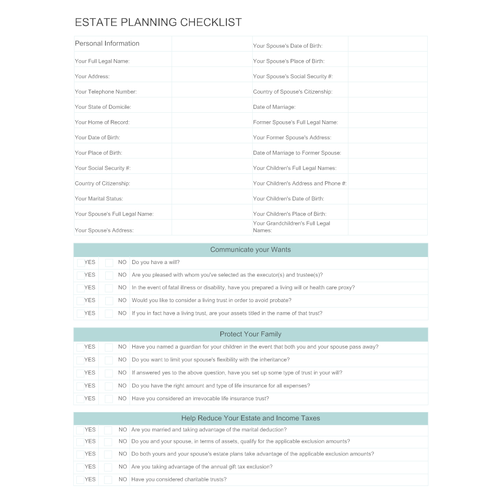estate planning checklist