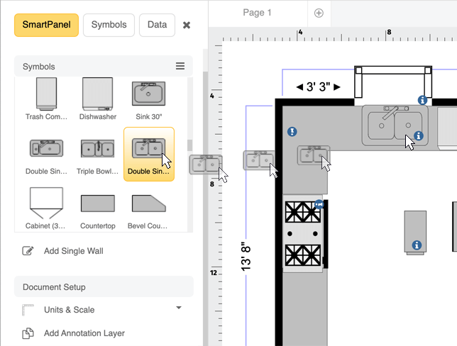 Floor plan add sink