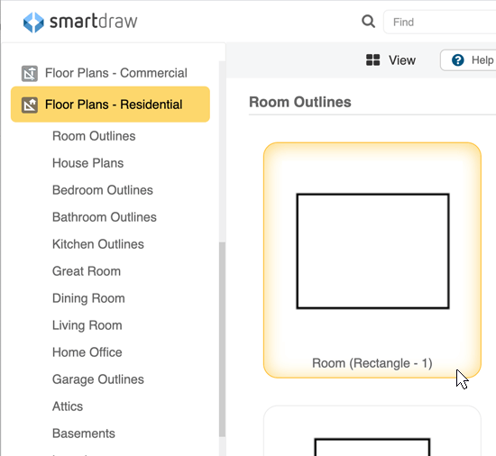 Floor plan categories