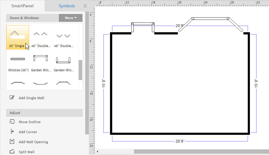 How To Draw A Floor Plan With Smartdraw, House Plan Window Measurements