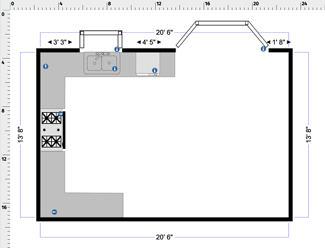 Kitchen Floor plan finished