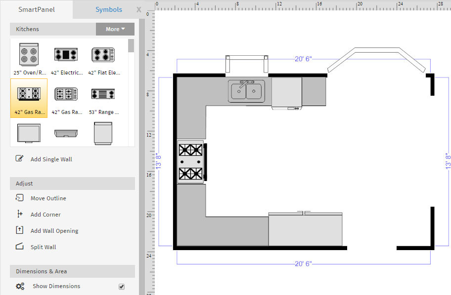 Kitchen Floor plan templates