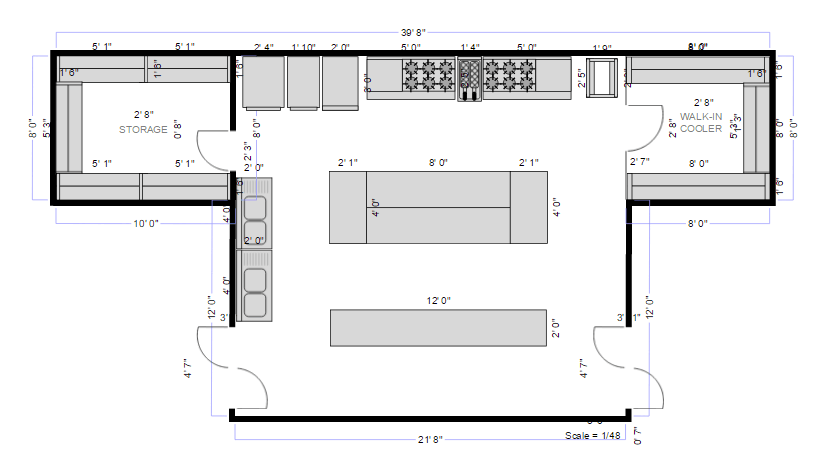 Kitchen floor plan and layout