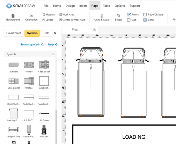 Add warehouse symbols to your warehouse layout