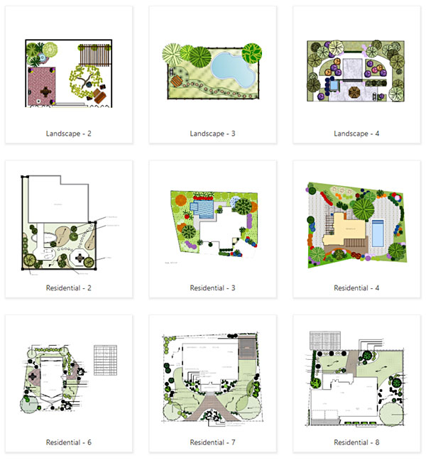 Residential landscape templates