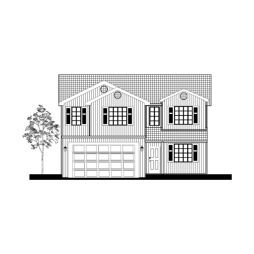 Example Image: House Elevation in B&W