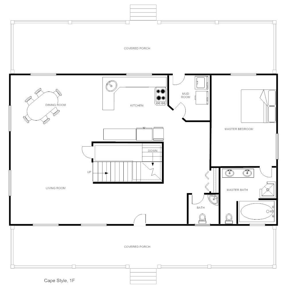 Example Image: House Plan - Cape Style