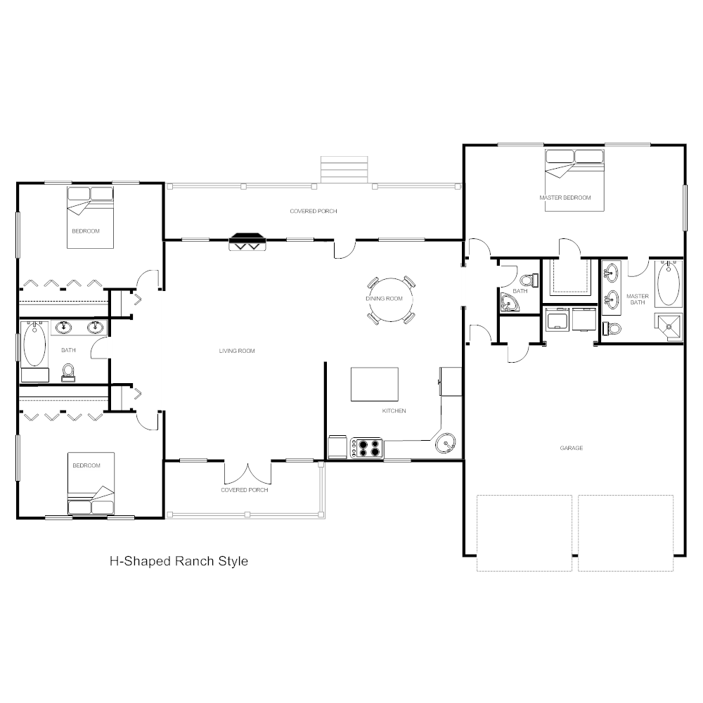 Example Image: House Plan - H-Ranch