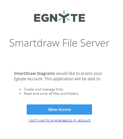 Connect SmartDraw to Egnyte
