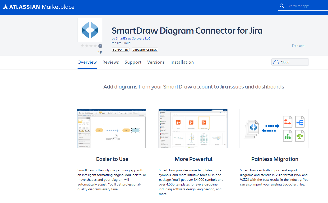 SmartDraw Connector for Jira in the Atlassian Marketplace
