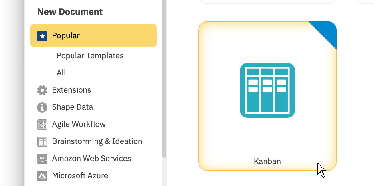 Choosing kanban template