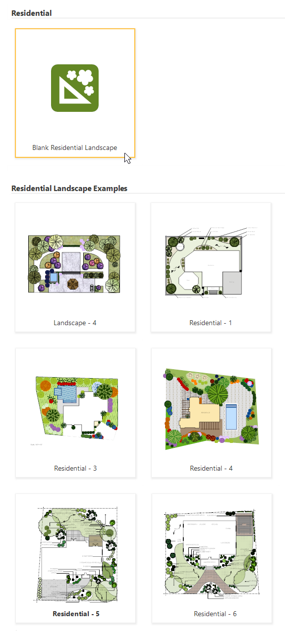 Landscape templates