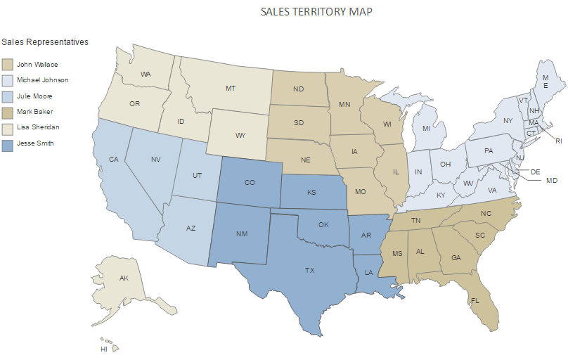 Sales territory map