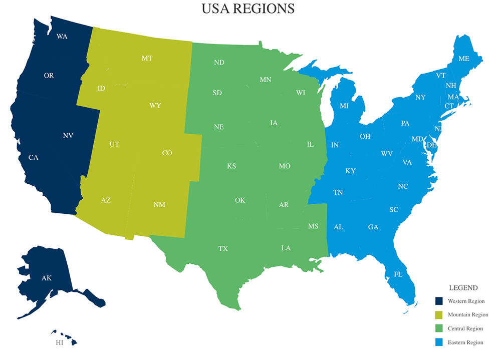 USA Regional Map