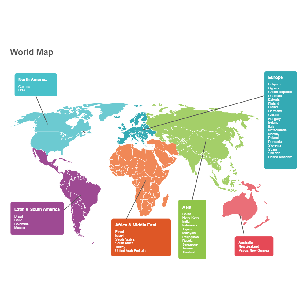 Example Image: Colorful World Map