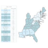 Lyme Disease - East Coast Map