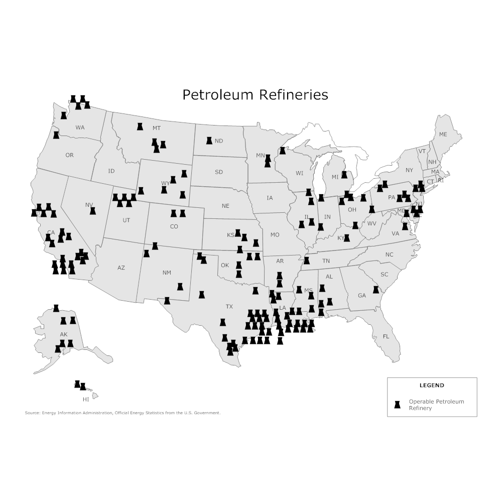 Example Image: Petroleum Refineries Map
