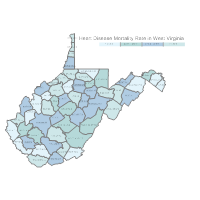 West Virginia Heart Disease Map