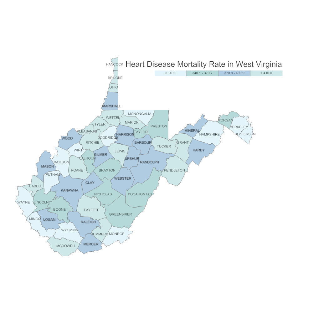 Example Image: West Virginia Heart Disease Map