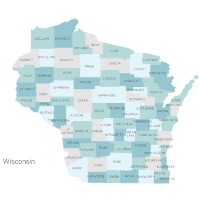Wisconsin Counties Map
