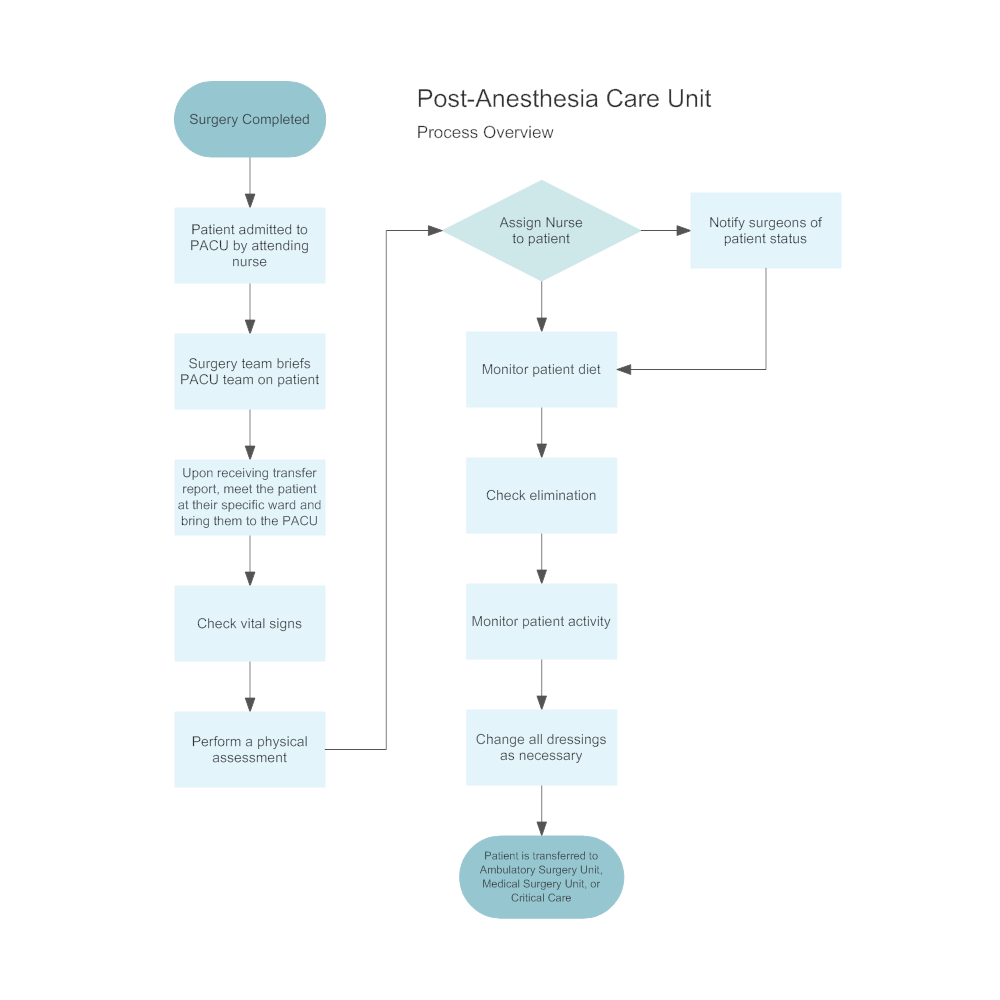 Example Image: Post-Anesthesia Care Unit Flowchart