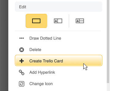 Connect any item on your mind map to Trello