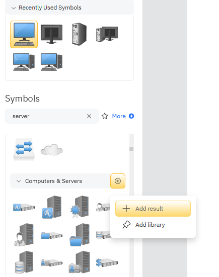 Search for more network design symbols and components