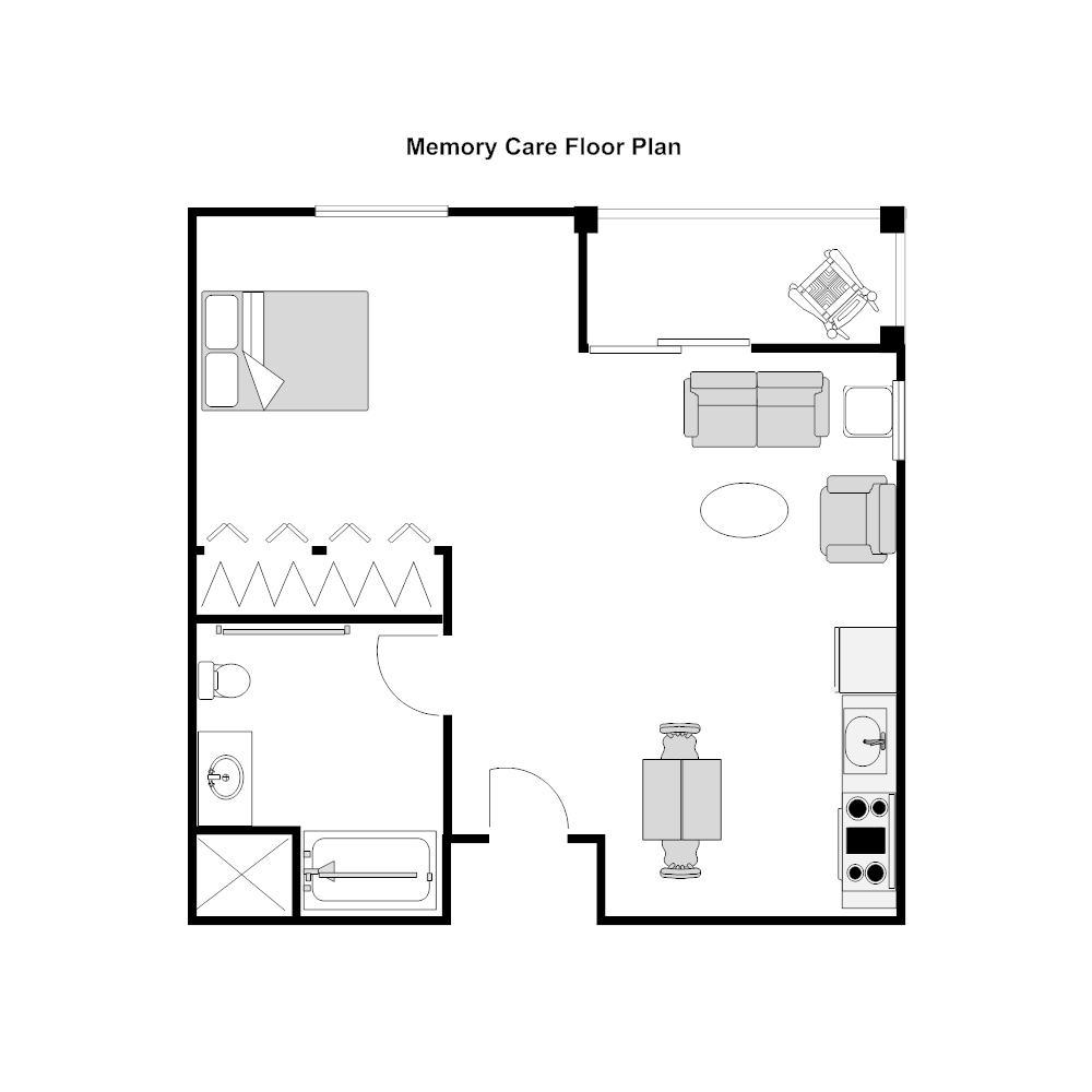 Example Image: Nursing Home Unit Floor Plan