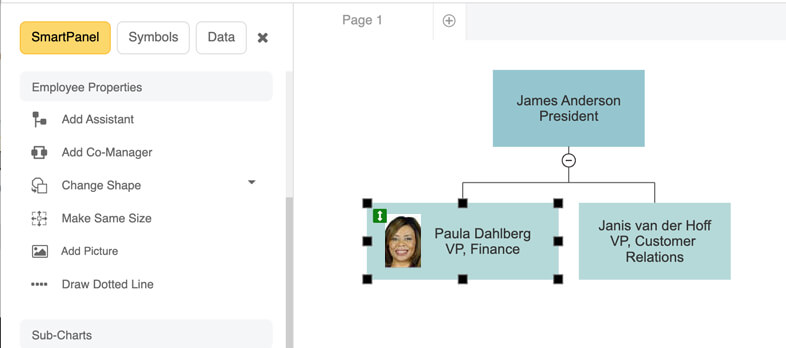 Browse for org chart photo