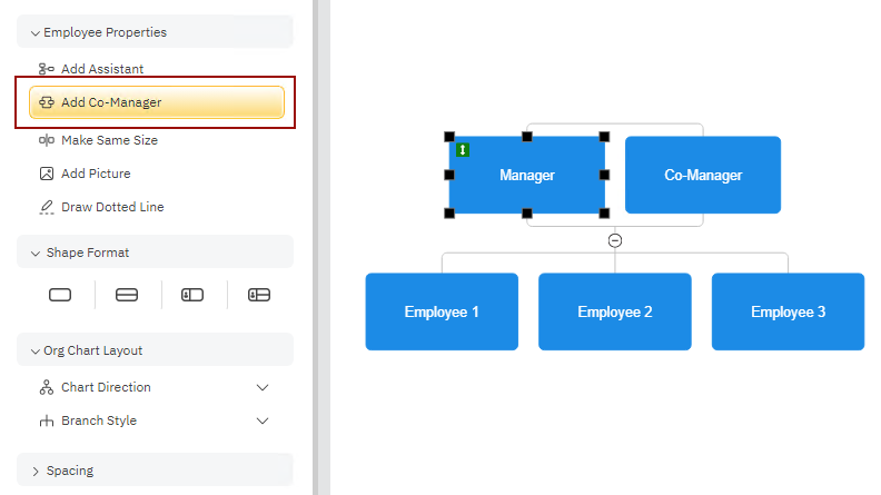 Add org chart co-manager