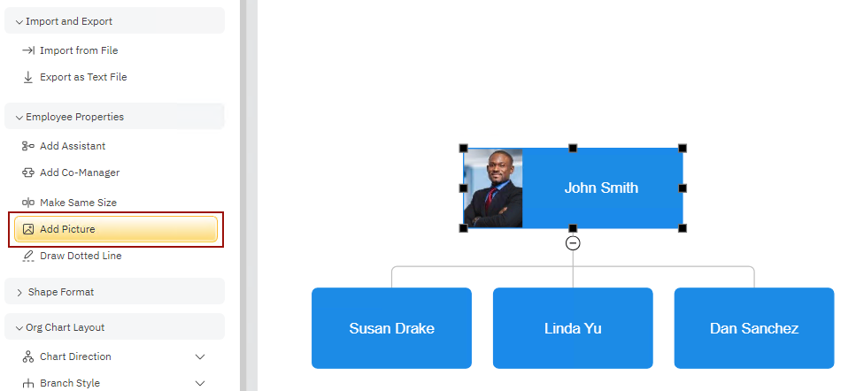 Add picture to org chart